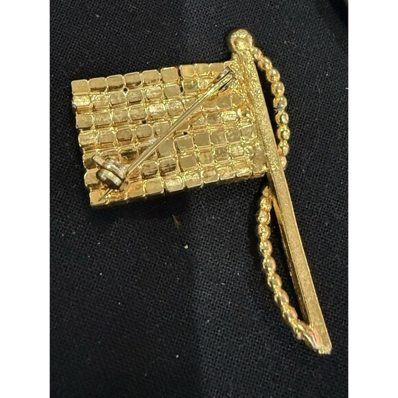 Lot of 3 Patriotic Brooches: Rhinestone Heart & American Flag Pins Jewelry USA - Picture 5 of 9